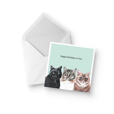 Birthday Cats Greeting Card