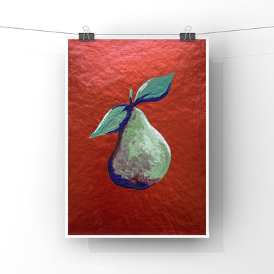 Green Pear Mini Painting