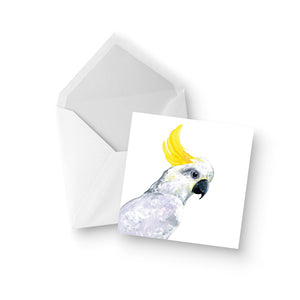 Australian Wildlife Yellow Crested Cockatoo Greeting Card 2