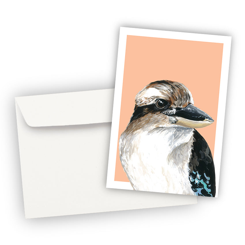 Australian Wildlife Kookaburra Peach Greeting Card
