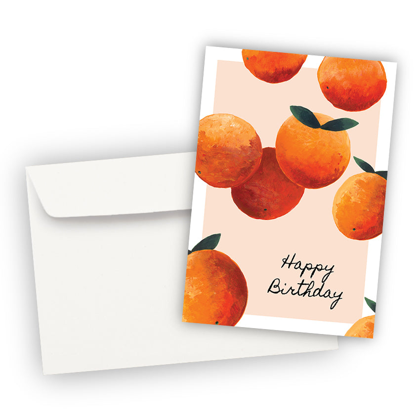 Happy Birthday Oranges Greeting Card