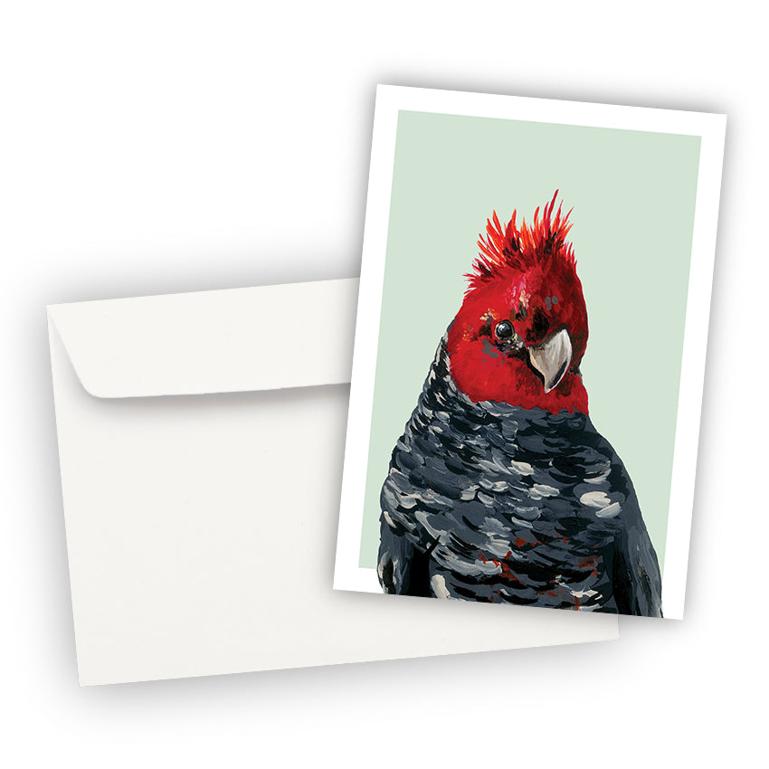 Australian Wildlife Gang Gang Cockatoo Green Greeting Card
