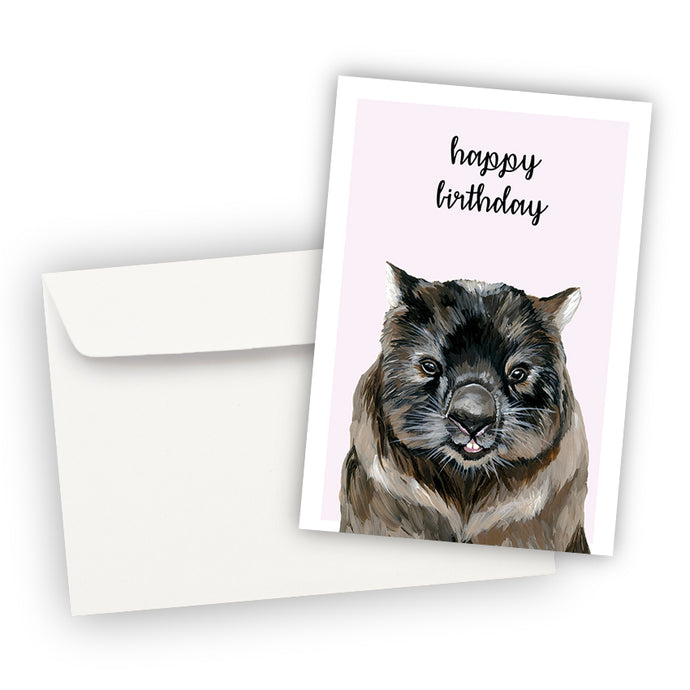 Happy Birthday Wombat Greeting Card