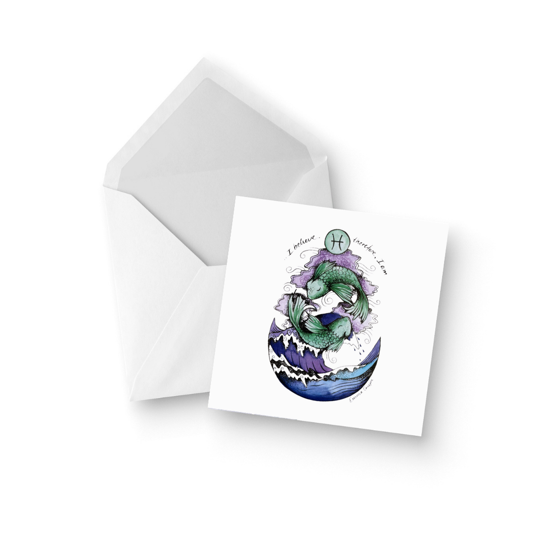 Pisces Zodiac Greeting Card