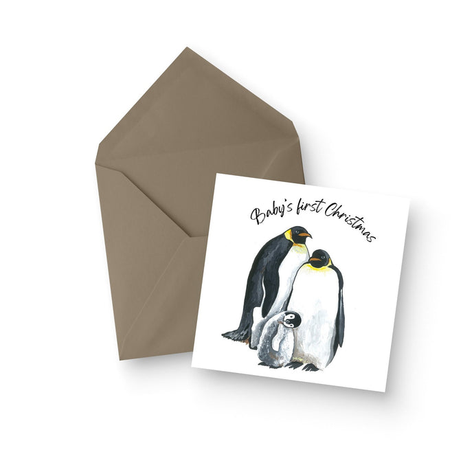 Baby's First Christmas Penguin Greeting Card