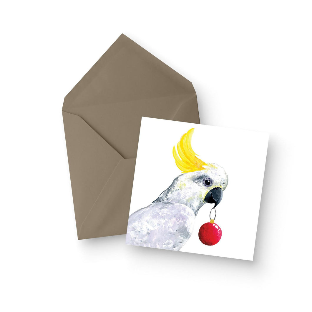 Cockatoo Christmas Greeting Card