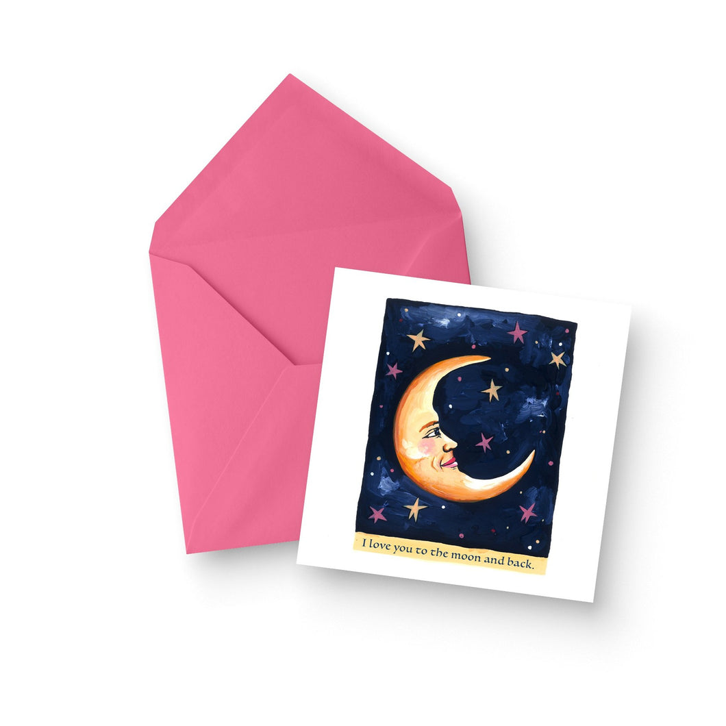 The Moon & Back Tarot Greeting Card