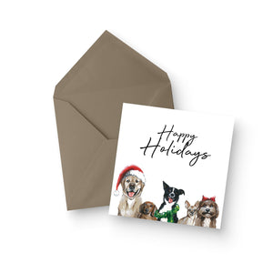 Doggy Crew Happy Holidays Greeting Card