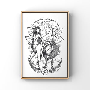 Sagittarius Woman Zodiac Drawing