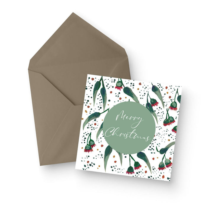 Merry Christmas Gum Tree Greeting Card
