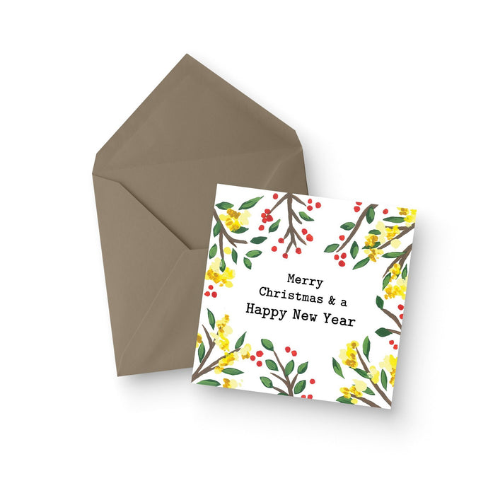Merry Christmas Wattle Greeting Card