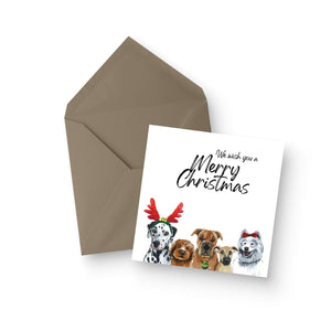 Doggy Crew Merry Christmas Greeting Card