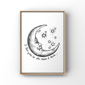 Moon & Back Print